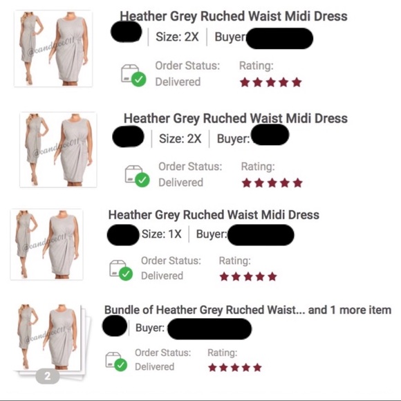 ⭐️5 STAR rated!⭐️Heather Grey Ruched Waist Midi - Picture 6 of 6